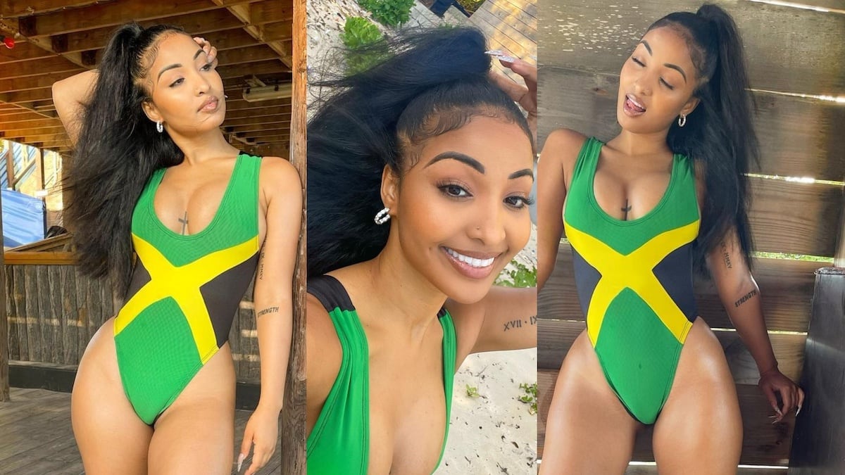 Shenseea Wears Jamaican Flag Bikini