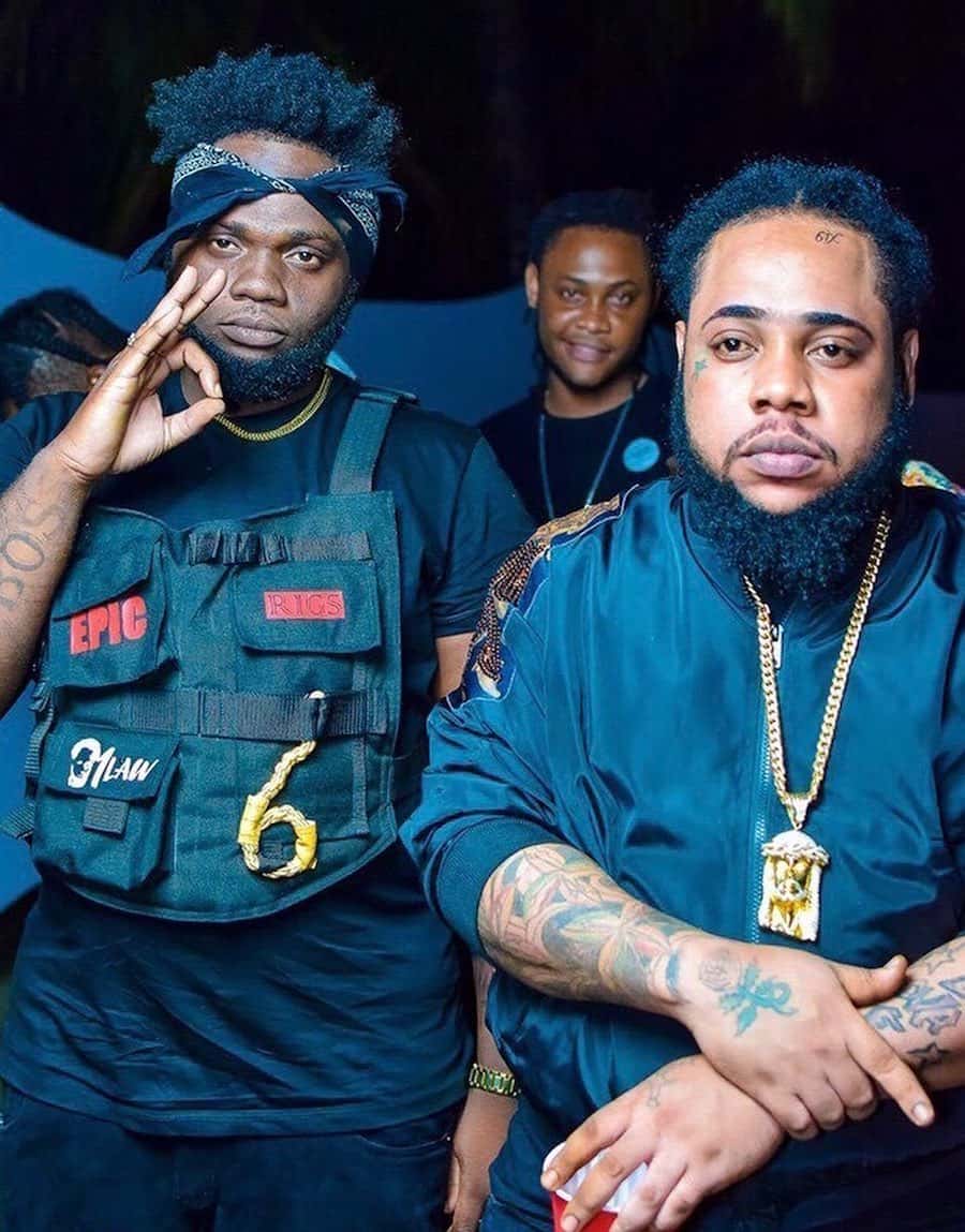 Dancehall artistes Chronic Law and Squash Photo