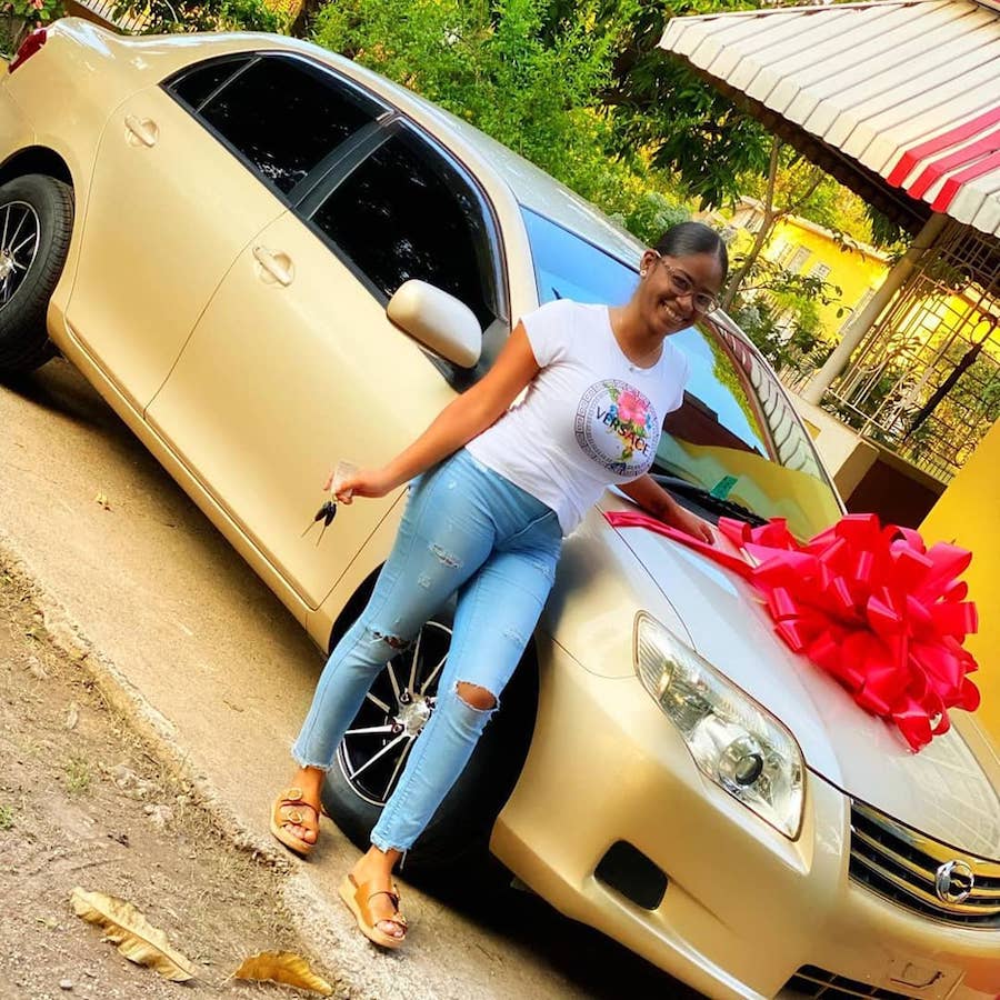 Shenseea's best friend Bearie shows off her new Toyota Corolla Axio car