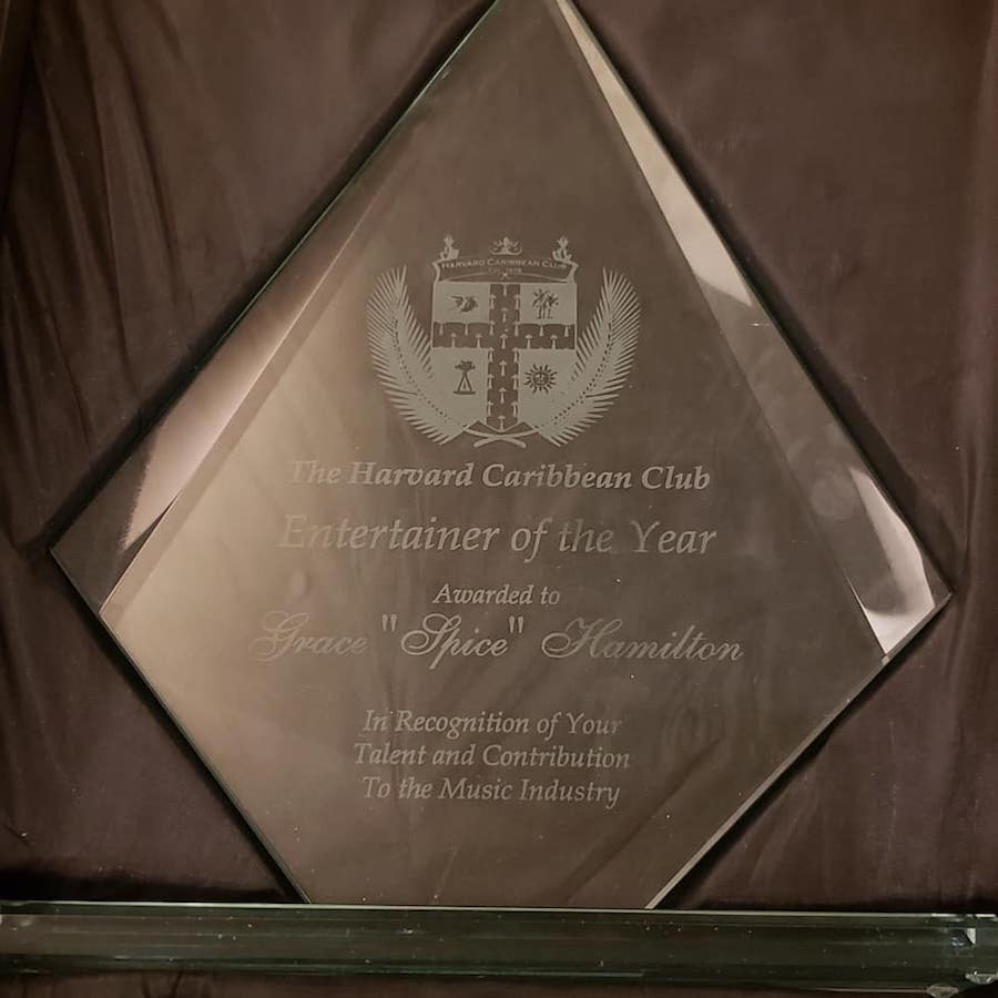 Dancehall artiste accepts Harvard Caribbean Club "Entertainer of the Year" award