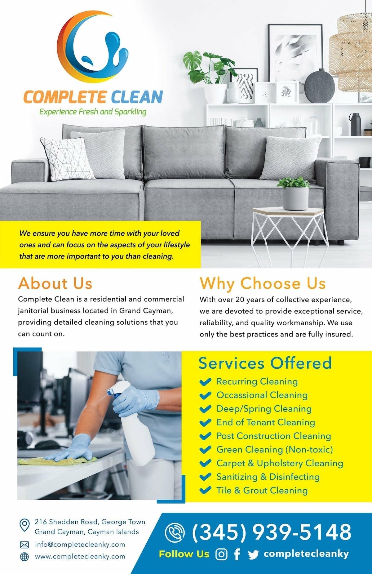 Complete Clean Cayman Cleaning Services for Homes Rentals Apartments Condos