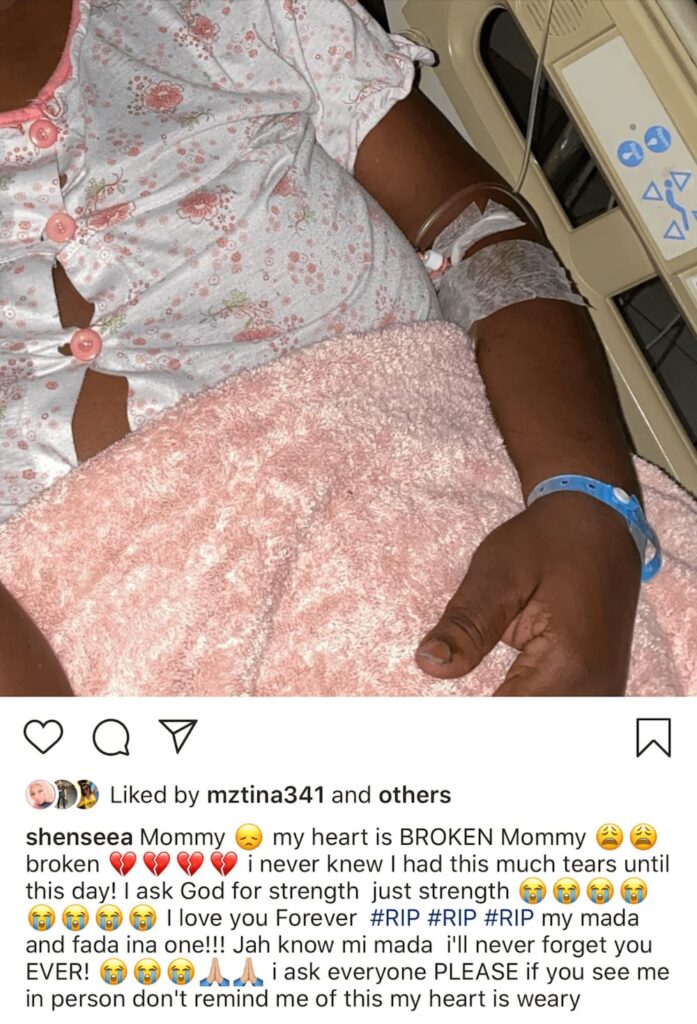 Shenseea Mourns The Loss Of Her Mother