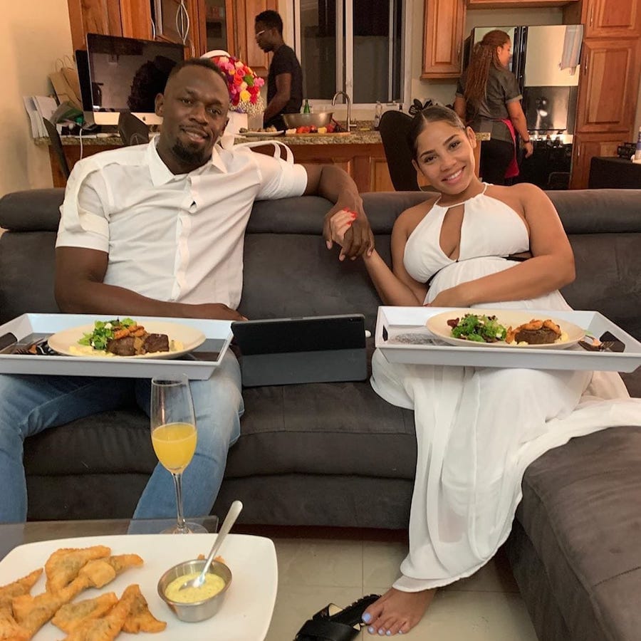 Usain Bolt And Girlfriend Kasi Bennett Enjoy Valentine's Day Dinner