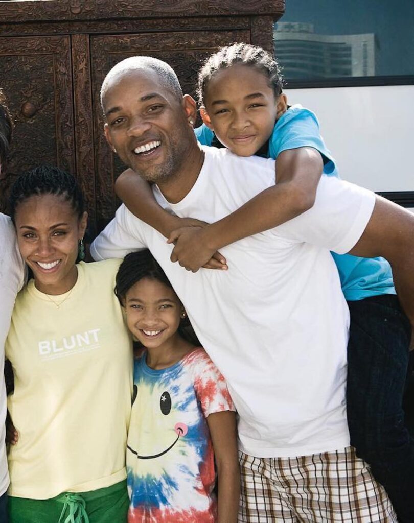 Will Smith with his wife Jada Pinkett Smith and their Children Willow And Jaden