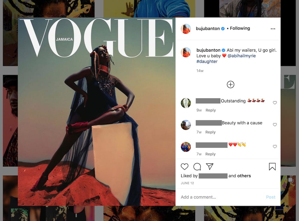 Buju Banton Congratulates His Daughter Abihail Myrie Forn Teen Vogue Feature