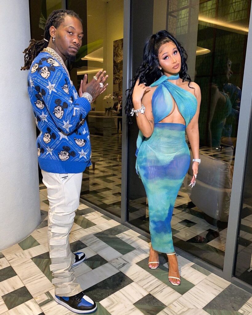 Pregnant Cardi Flaunts Baby Bump in Sexy Dress With Offset