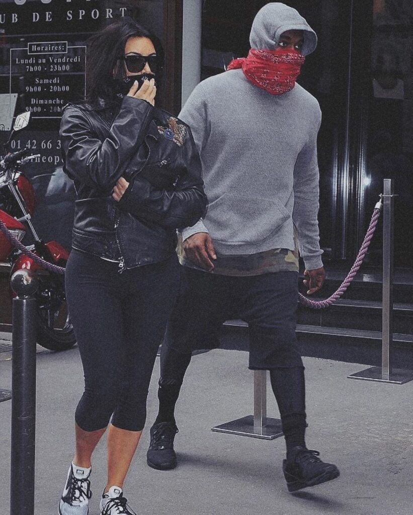 Kim Kardashian And Kanye West Masked Up In The Streets