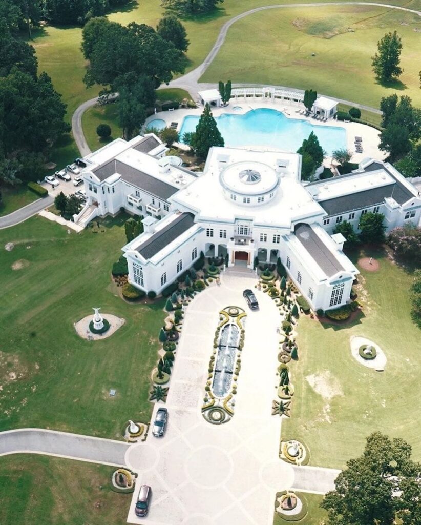 Rick Ross shows off his massive mansion from helicopter view