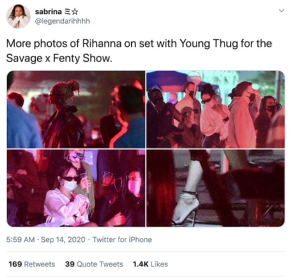 Rihanna on set with Young Thug