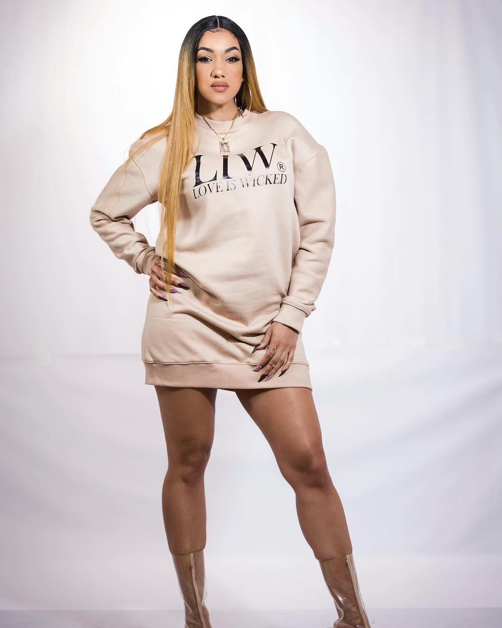 Nyanda Thorbourne Sports 'Love Is Wicked' Sweater Dress