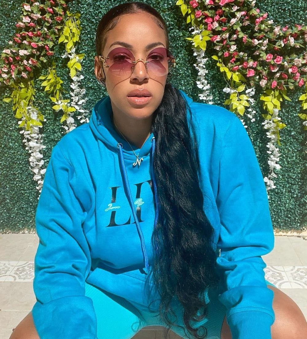 Nyla Thorbourne Sports Her 'Love Is Wicked' Azure Blue Hoodie