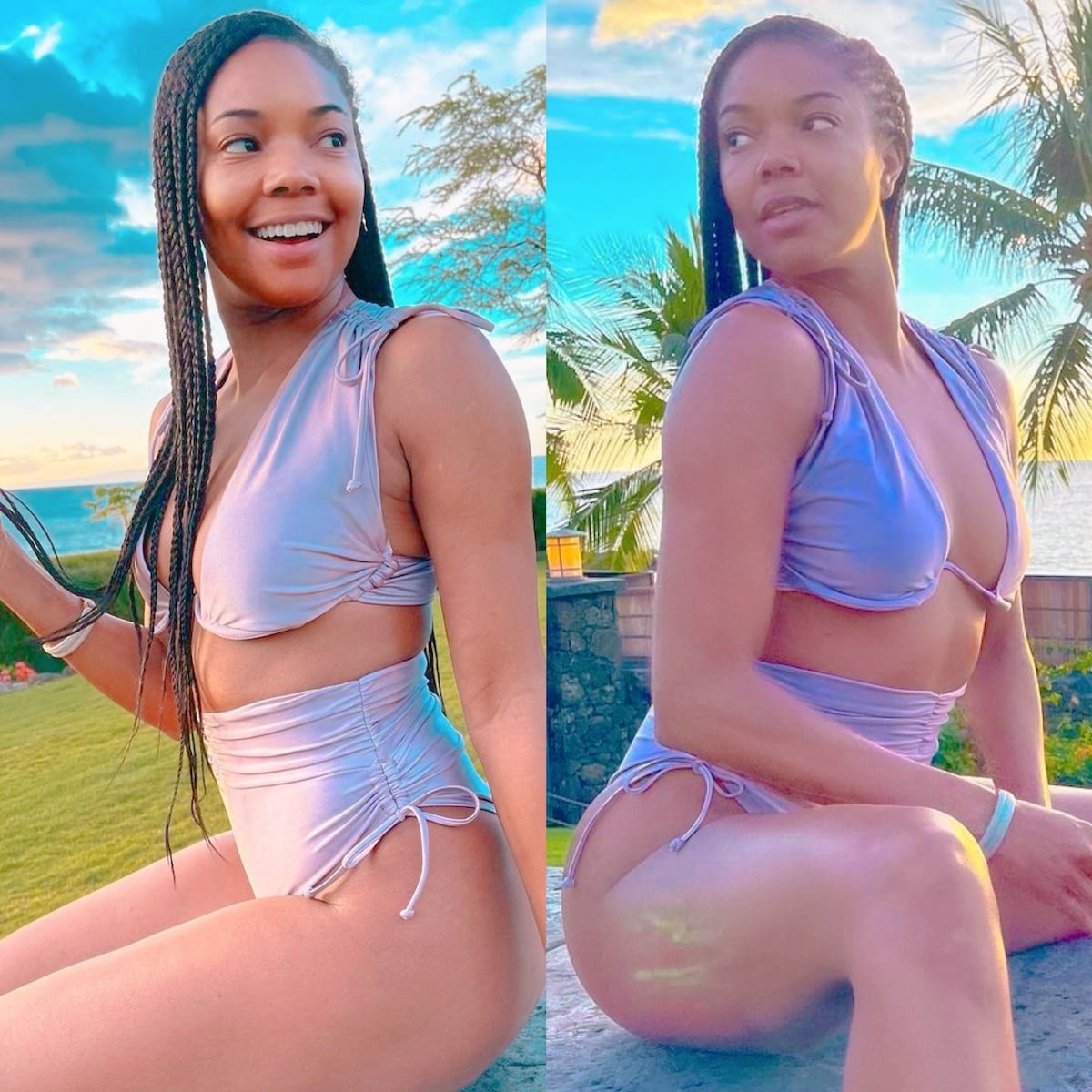 Gabrielle Union Drops Jaws In Lilac Bikini During Hawaiian Getaway