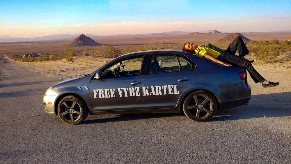 Jana Healy Shows Off "Free Vybz Kartel" Decal On Her Car
