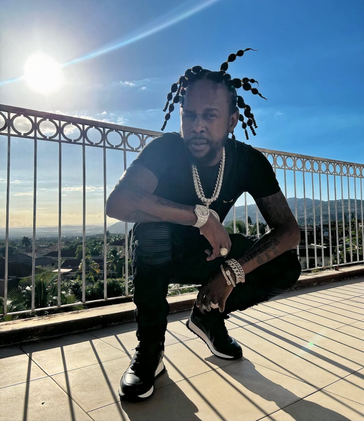 Popcaan Skeleton Cartier - All Black Outfit