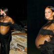 Rihanna Flaunts Her Baby Bump In Sheer Dress At Oscars 2022 Afterparty