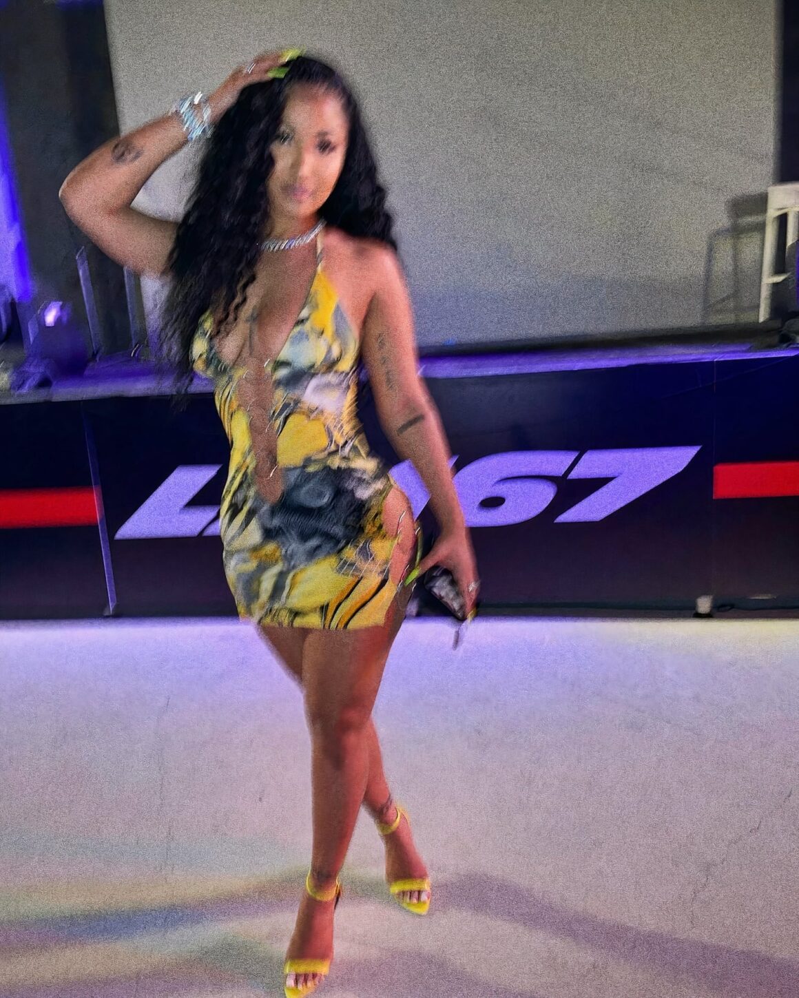 Shenseea Sports Mini Dress At Farruko's LA 67 Album Listening Event