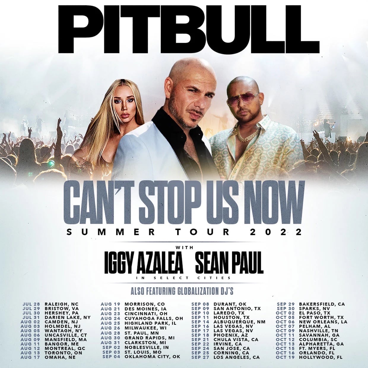 Pitbull Tour 2022 With Iggy Azalea and Sean Paul